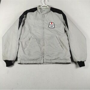 Vintage Swingster Jacket Mens Medium Gray‎ Quilted Michelob Light Beer Insulated